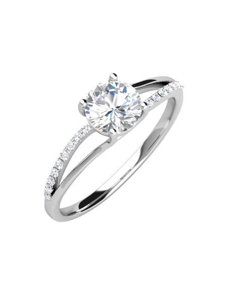 ANILLO BRIZZLING PLATA Y DIAMANTE MOISANITA TALLA 14                                                