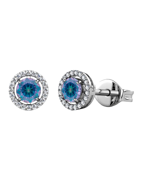 PENDIENTES BRIZZLING PLATA Y DIAMANTE MOISANITA COLORS                                              