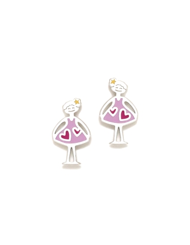 PENDIENTES PLATA AGATHA RUIZ DE LA PRADA AGATHITAS TRAJE LILA                                       