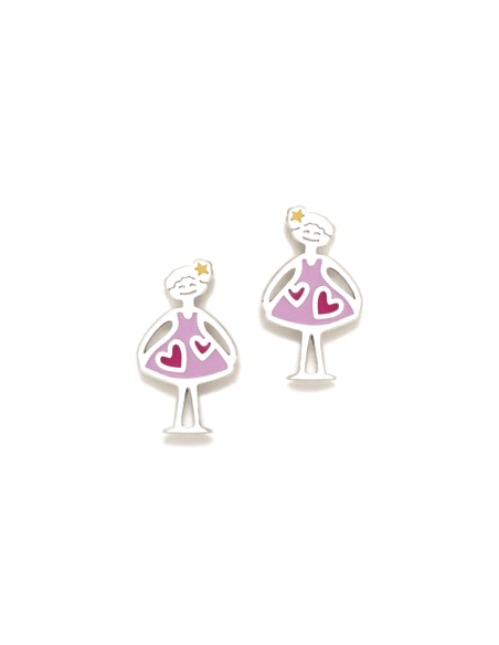 PENDIENTES PLATA AGATHA RUIZ DE LA PRADA AGATHITAS TRAJE LILA                                       