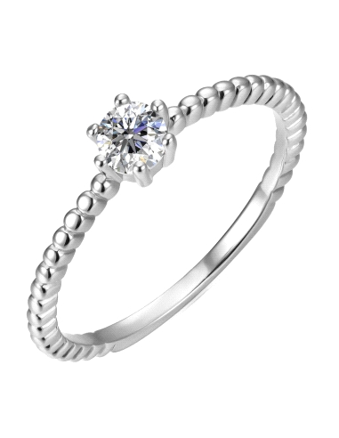 ANILLO BRIZZLING PLATA Y DIAMANTE MOISSANITA TALLA 14 BMR048.14                                     