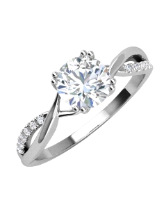 ANILLO BRIZZLING PLATA Y DIAMANTE MOISSANITA TALLA 14 BMR073.14                                     