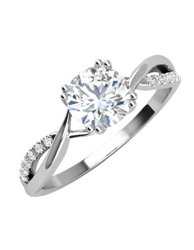 ANILLO BRIZZLING PLATA Y DIAMANTE MOISSANITA TALLA 14 BMR073.14                                     