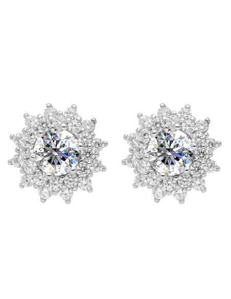 PENDIENTES BRIZZLING PLATA Y DIAMANTE MOISSANITA BME2078                                            
