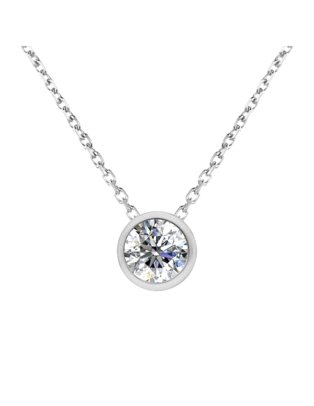 GARGANTILLA PLATA BRIZZLING PLATA Y DIAMANTE MOISSANITA 6MM BMCP068-6                               