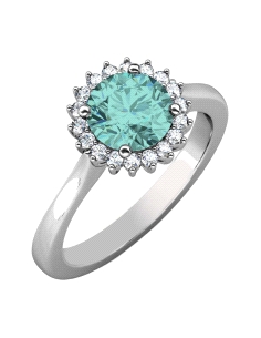 ANILLO BRIZZLING PLATA Y DIAMANTE MOISSANITA COLORS TALLA 14                                        