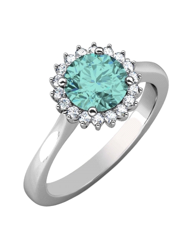 ANILLO BRIZZLING PLATA Y DIAMANTE MOISSANITA COLORS TALLA 14                                        