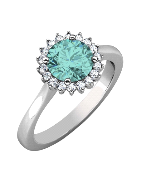 ANILLO BRIZZLING PLATA Y DIAMANTE MOISSANITA COLORS TALLA 14                                        