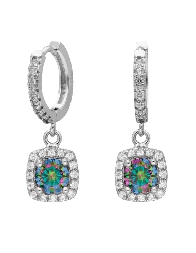 PENDIENTES BRIZZLING PLATA Y DIAMANTE MOISSANITA COLORS BME088-D                                    