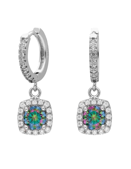 PENDIENTES BRIZZLING PLATA Y DIAMANTE MOISSANITA COLORS BME088-D                                    