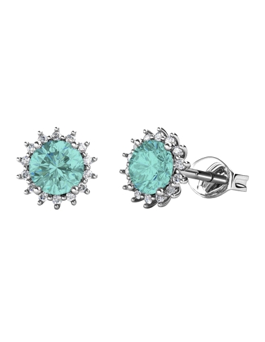 PENDIENTES BRIZZLING PLATA Y DIAMANTE MOISSANITA COLORS BME008-B                                    