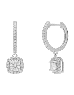PENDIENTES BRIZZLING PLATA Y DIAMANTE MOISSANITA BME088                                             