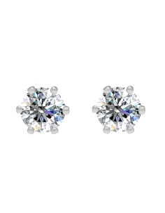 PENDIENTES BRIZZLING PLATA Y DIAMANTE MOISSANITA 6MM BMCE049-6                                      