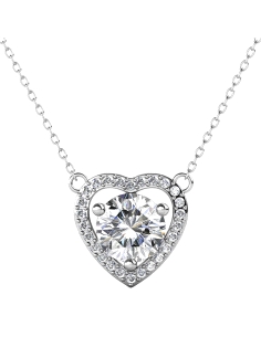 GARGANTILLA BRIZZLING PLATA Y DIAMANTE MOISSANITA CORAZON BMP013                                    