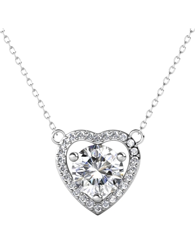 GARGANTILLA BRIZZLING PLATA Y DIAMANTE MOISSANITA CORAZON BMP013                                    
