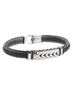PULSERA DUWARD CABALLERO ACERO Y CUERO DT3067.00                                                    