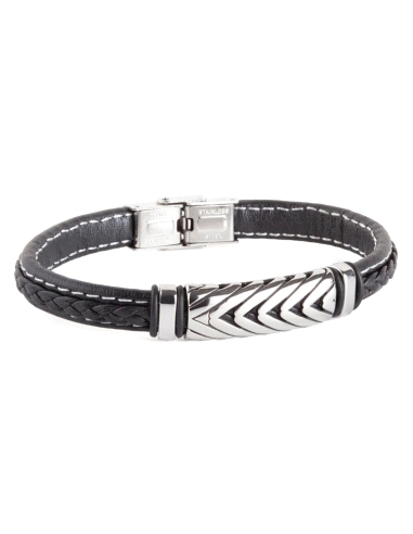 PULSERA DUWARD CABALLERO ACERO Y CUERO DT3067.00                                                    