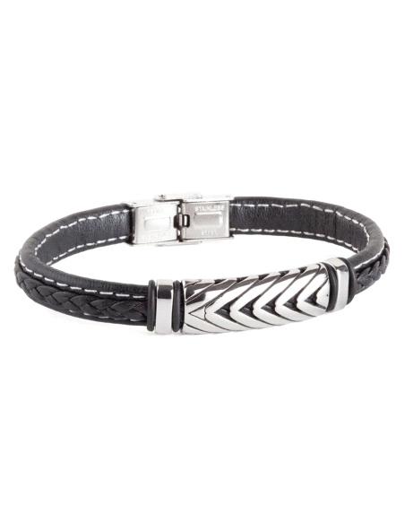 PULSERA DUWARD CABALLERO ACERO Y CUERO DT3067.00                                                    