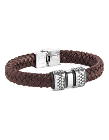 PULSERA DUWARD CABALLERO ACERO Y CUERO DT3075.00                                                    