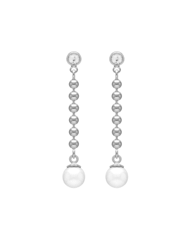 PENDIENTES VICTORIA CRUZ PLATA MOTHER CRISTALES Y PERLA A4529-07HT                                  
