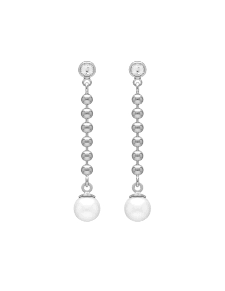 PENDIENTES VICTORIA CRUZ PLATA MOTHER CRISTALES Y PERLA A4529-07HT                                  