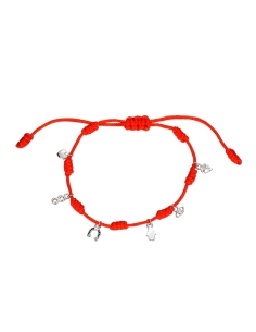 PULSERA 7 NUDOS PLATA ABALORIOS SUERTE                                                              