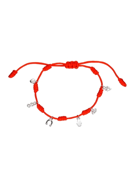 PULSERA 7 NUDOS PLATA ABALORIOS SUERTE                                                              
