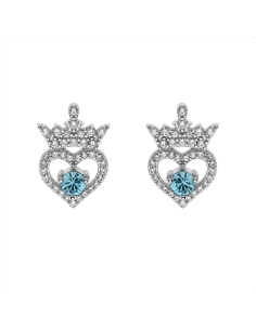 PENDIENTES DISNEY PRINCESAS CORAZON AZUL                                                            