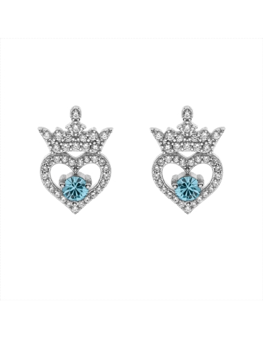 PENDIENTES DISNEY PRINCESAS CORAZON AZUL                                                            