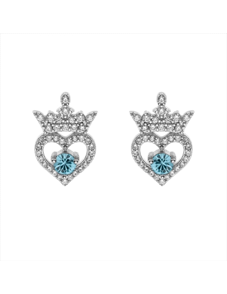 PENDIENTES DISNEY PRINCESAS CORAZON AZUL                                                            
