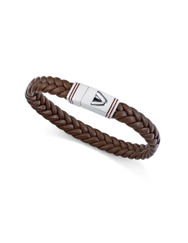 PULSERA VICEROY CABALLERO ACERO Y PIEL MARRON 14330P01011                                           
