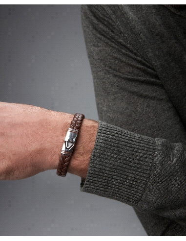 PULSERA VICEROY CABALLERO ACERO Y PIEL MARRON 14330P01011                                           