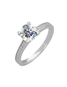 ANILLO BRIZZLING PLATA Y DIAMANTE MOISSANITA TALLA 12 BMR001.12                                     