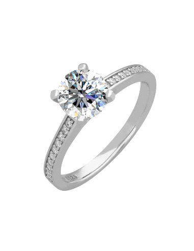 ANILLO BRIZZLING PLATA Y DIAMANTE MOISSANITA TALLA 12 BMR001.12                                     