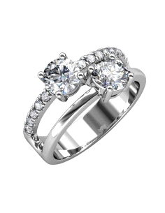 ANILLO BRIZZLING PLATA Y DIAMANTE MOISSANITA TALLA 14 BMR029.14                                     