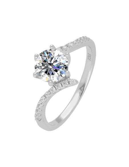 ANILLO BRIZZLING PLATA Y DIAMANTE MOISSANITA TALLA 12 BMR072.12                                     