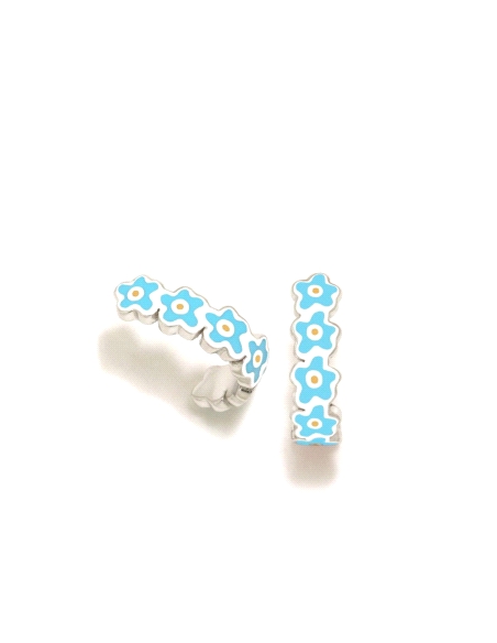 PENDIENTES PLATA AGATHA RUIZ DE LA PRADA FLORES AZULES AGATHITAS                                    