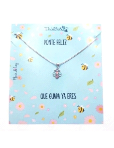GARGANTILLA THAIBA PLATA NIÑA ABEJA FELIZ                                                           