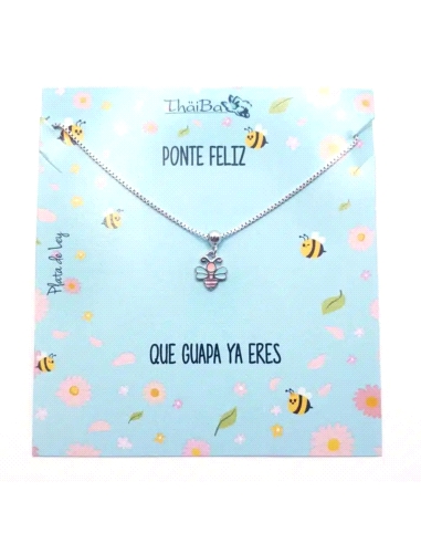 GARGANTILLA THAIBA PLATA NIÑA ABEJA FELIZ                                                           