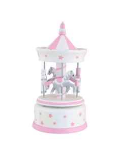 CARROUSEL MUSICAL BEBÉ CABALLOS ROSA                                                                