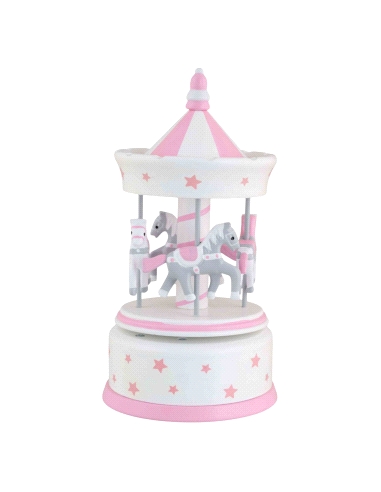CARROUSEL MUSICAL BEBÉ CABALLOS ROSA                                                                