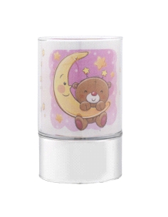 LAMPARA BEBÉ OSITOS LUNA ROSA                                                                       