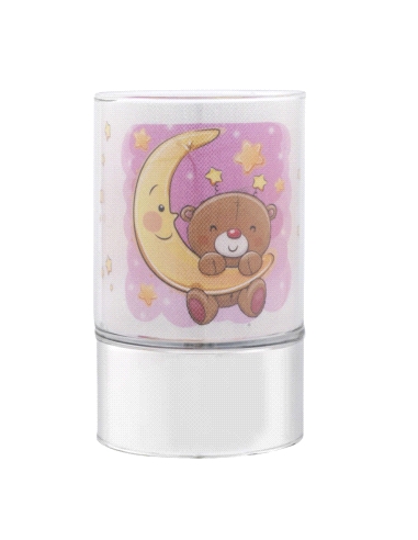 LAMPARA BEBÉ OSITOS LUNA ROSA                                                                       