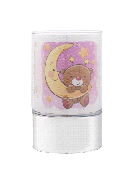 LAMPARA BEBÉ OSITOS LUNA ROSA                                                                       