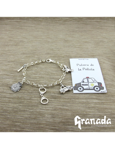 PULSERA DE PLATA POLICIA