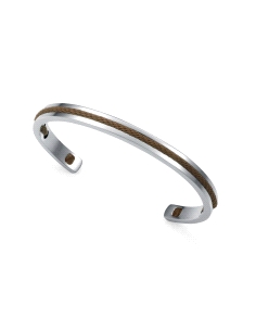 PULSERA VICEROY CABALLERO ACERO Y CORDON MARRON RIGIDA 14389P01011                                  