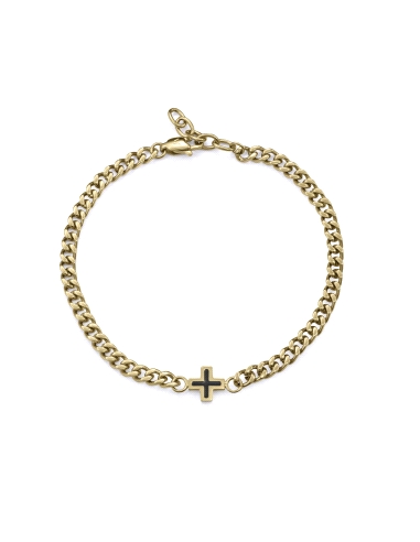 PULSERA VICEROY CABALLERO ACERO IP DORADO CRUZ 14393P01012                                          