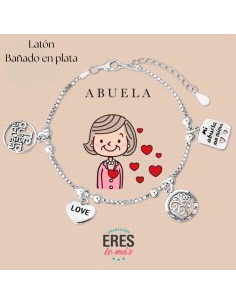 PULSERA LATON BAÑO PLATA ABUELA                                                                     