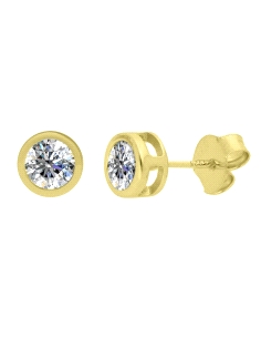 PENDIENTES BRIZZLING PLATA Y DIAMANTE MOISSANITA 3MM BMCE050G-3                                     