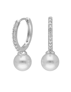 PENDIENTES BRIZZLING PLATA Y DIAMANTE MOISSANITA PERLA BME193                                       